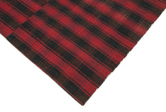 Striped Kilim Siyah Çizgili Pamuk Yün El Dokuma Halısı 187x284 Agacan