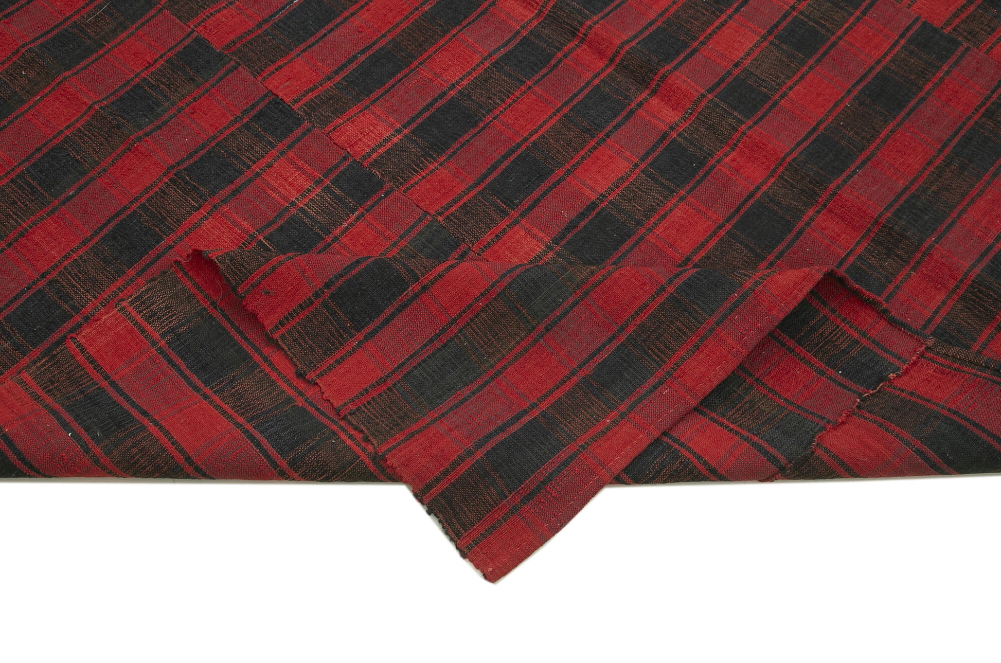 Striped Kilim Siyah Çizgili Pamuk Yün El Dokuma Halısı 187x284 Agacan