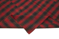 Striped Kilim Siyah Çizgili Pamuk Yün El Dokuma Halısı 187x284 Agacan