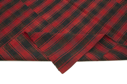 Striped Kilim Siyah Çizgili Pamuk Yün El Dokuma Halısı 187x284 Agacan