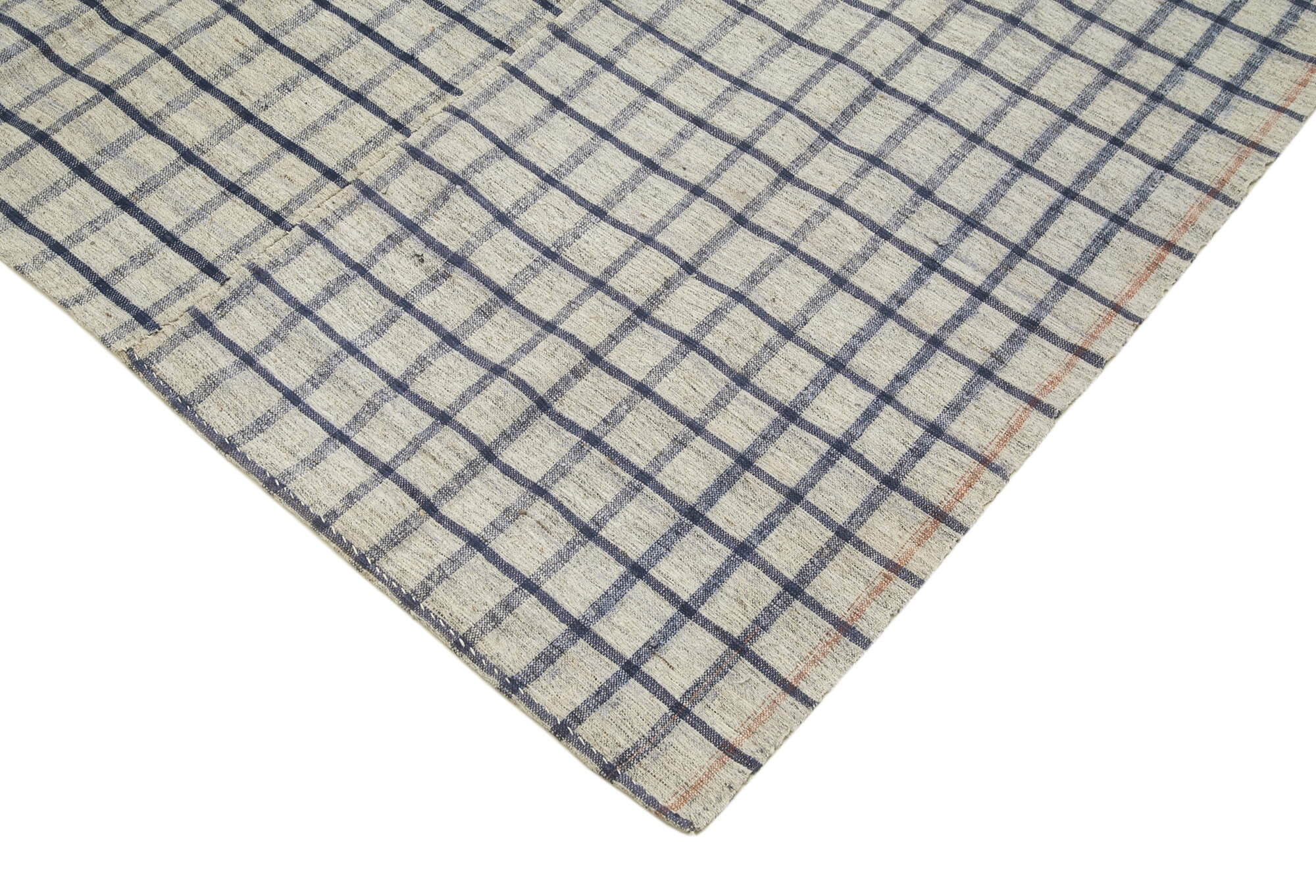 Striped Kilim Bej Çizgili Pamuk Yün El Dokuma Halısı 195x330 Agacan