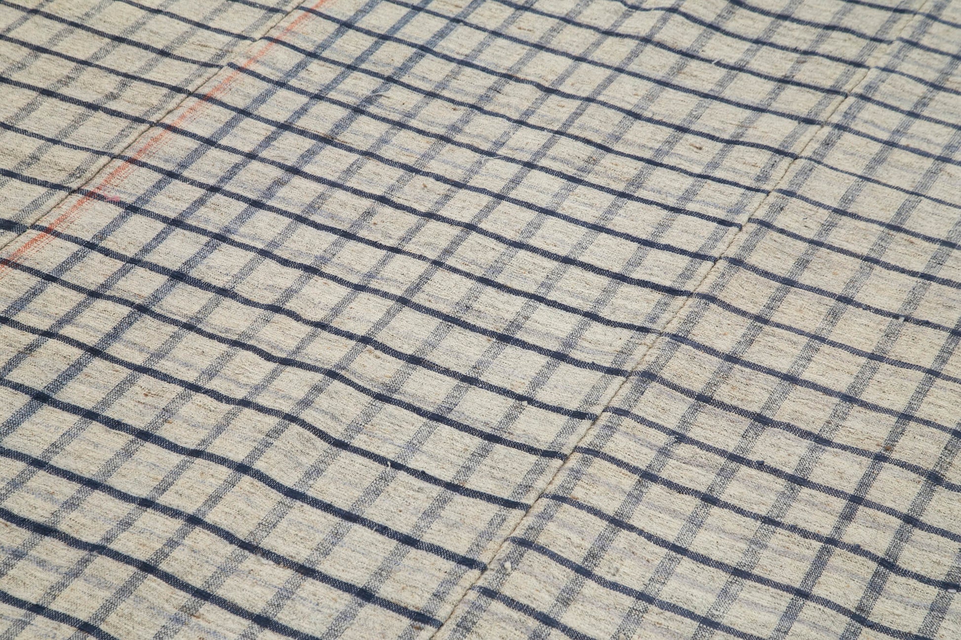 Striped Kilim Bej Çizgili Pamuk Yün El Dokuma Halısı 195x330 Agacan