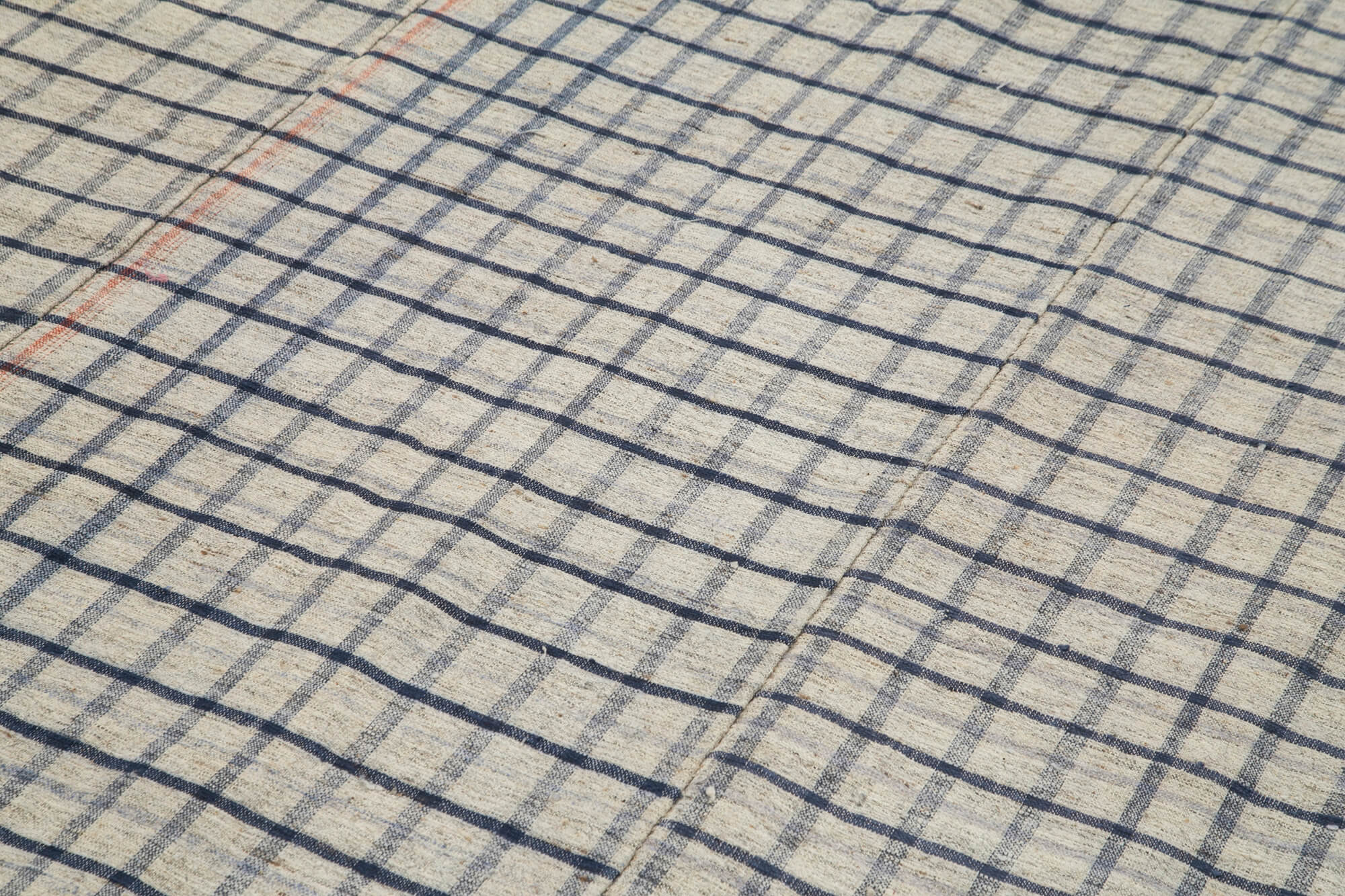 Striped Kilim Bej Çizgili Pamuk Yün El Dokuma Halısı 195x330 Agacan