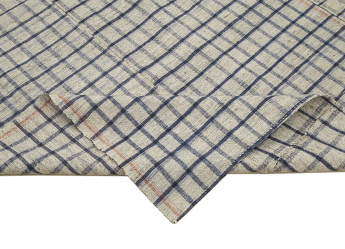 Striped Kilim Bej Çizgili Pamuk Yün El Dokuma Halısı 195x330 Agacan