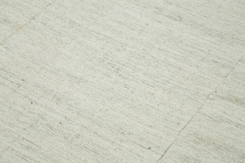 Striped Kilim Beyaz Çizgili Pamuk Yün El Dokuma Halısı 196x330 Agacan