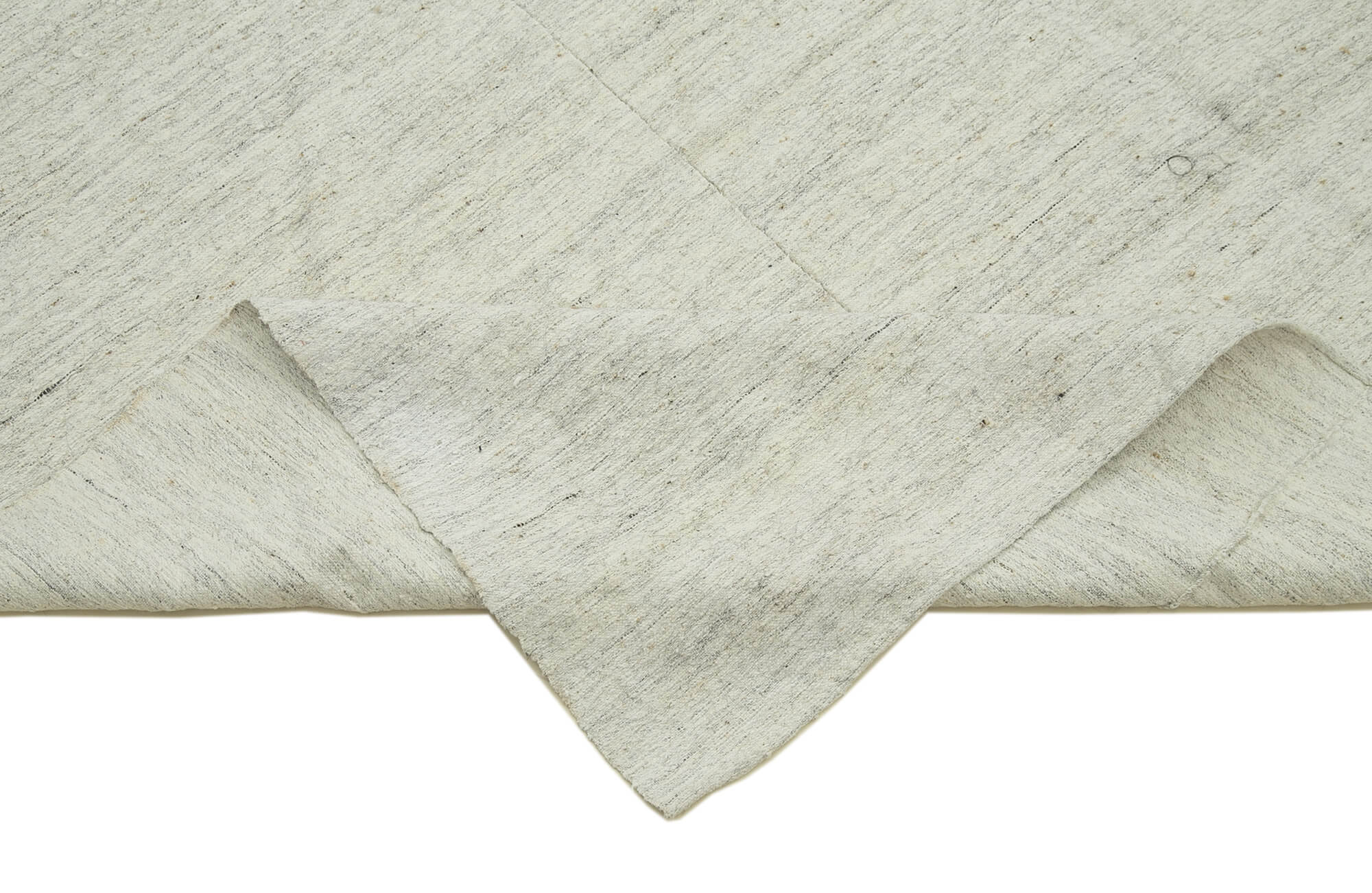 Striped Kilim Beyaz Çizgili Pamuk Yün El Dokuma Halısı 196x330 Agacan