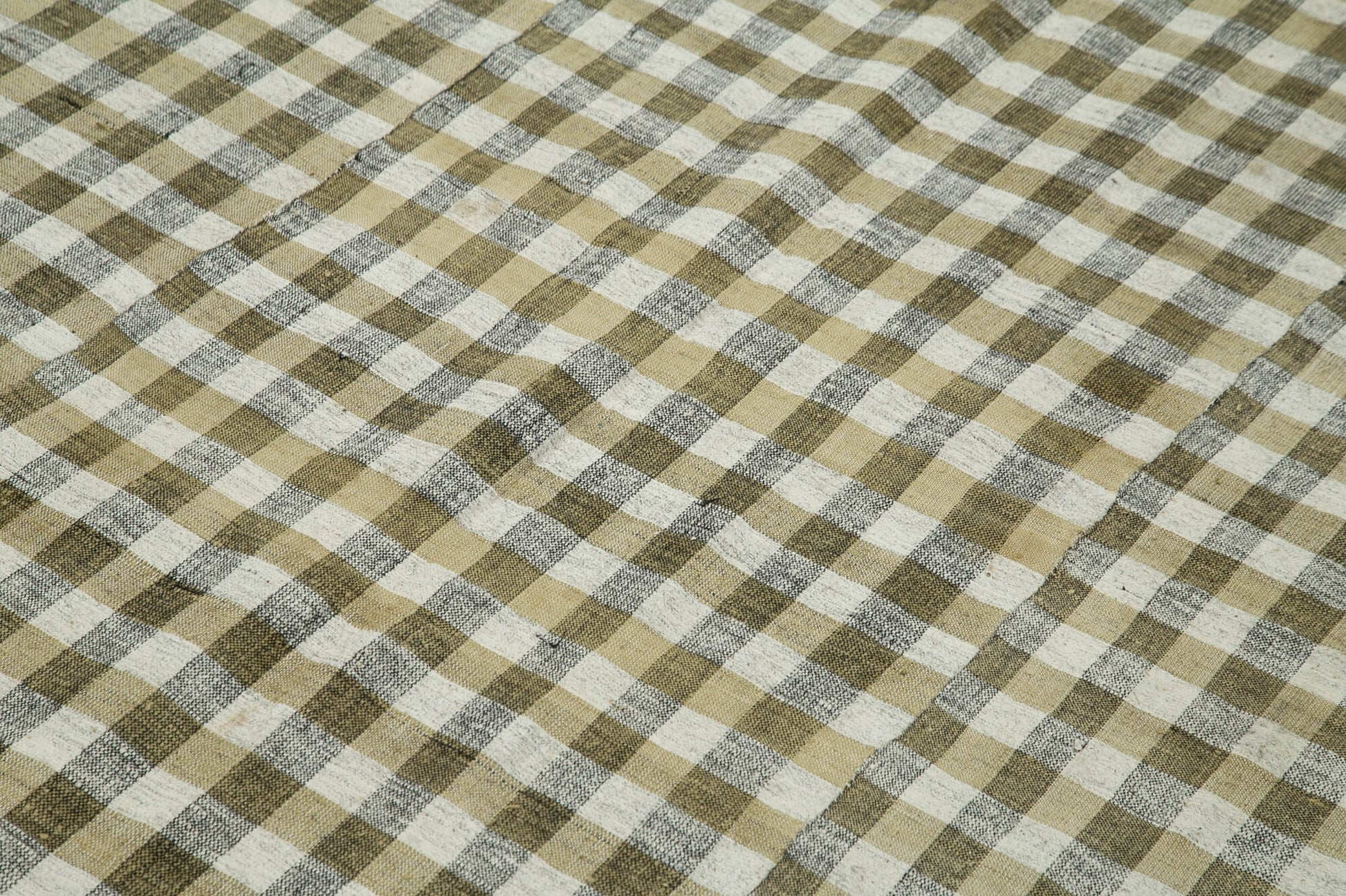 Striped Kilim Bej Çizgili Pamuk Yün El Dokuma Halısı 186x260 Agacan