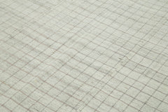 Striped Kilim Beyaz Çizgili Pamuk Yün El Dokuma Halısı 197x258 Agacan