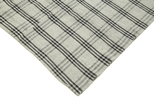 Striped Kilim Bej Çizgili Pamuk Yün El Dokuma Halısı 182x305 Agacan