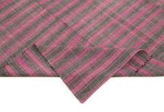 Striped Kilim Pembe Çizgili Pamuk Yün El Dokuma Halısı 195x290 Agacan