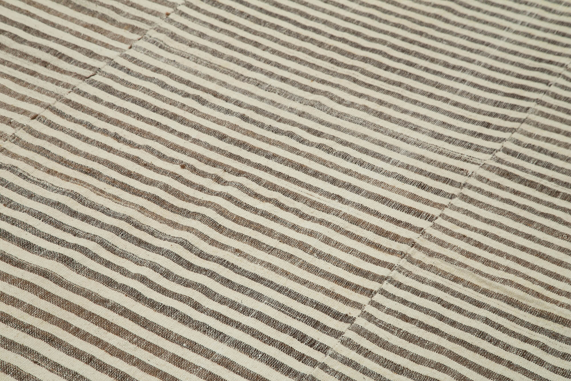 Striped Kilim Bej Çizgili Pamuk Yün El Dokuma Halısı 188x308 Agacan