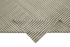 Striped Kilim Bej Çizgili Pamuk Yün El Dokuma Halısı 188x308 Agacan