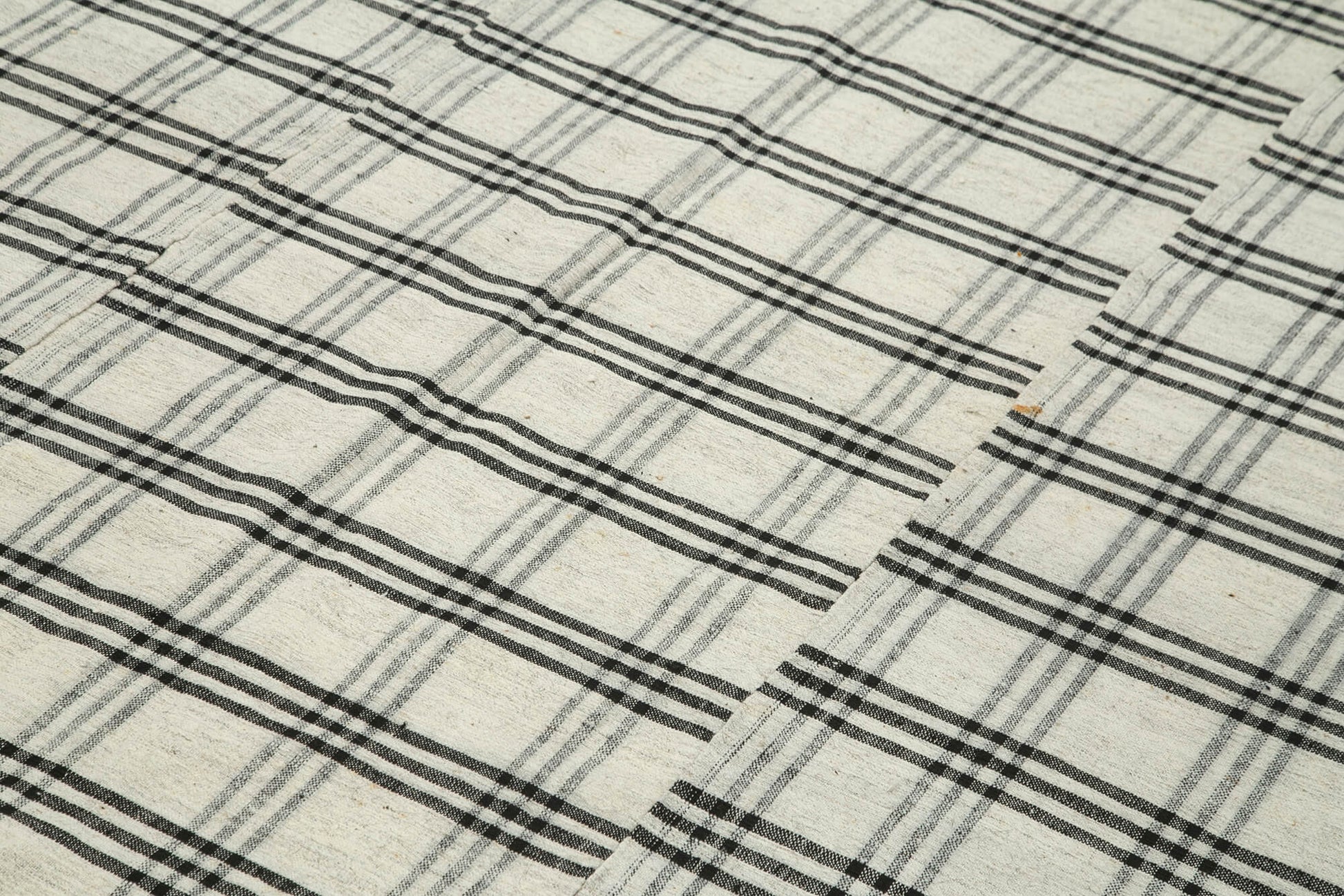 Striped Kilim Bej Çizgili Pamuk Yün El Dokuma Halısı 190x264 Agacan