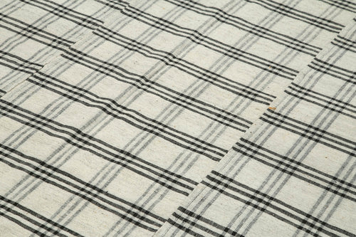 Striped Kilim Bej Çizgili Pamuk Yün El Dokuma Halısı 190x264 Agacan