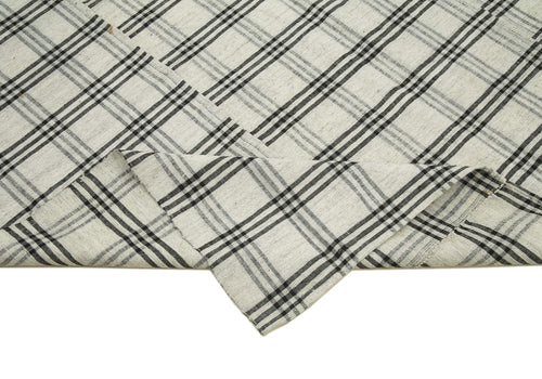 Striped Kilim Bej Çizgili Pamuk Yün El Dokuma Halısı 190x264 Agacan