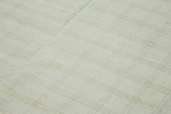 Striped Kilim Beyaz Çizgili Pamuk Yün El Dokuma Halısı 233x414 Agacan