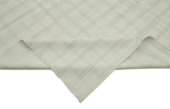 Striped Kilim Beyaz Çizgili Pamuk Yün El Dokuma Halısı 233x414 Agacan