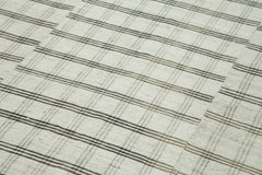 Striped Kilim Beyaz Çizgili Pamuk Yün El Dokuma Halısı 184x295 Agacan