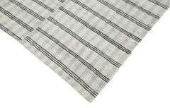 Striped Kilim Bej Çizgili Pamuk Yün El Dokuma Halısı 165x278 Agacan