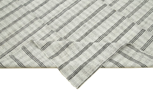 Striped Kilim Bej Çizgili Pamuk Yün El Dokuma Halısı 165x278 Agacan