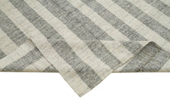 Striped Kilim Bej Çizgili Pamuk Yün El Dokuma Halısı 217x293 Agacan