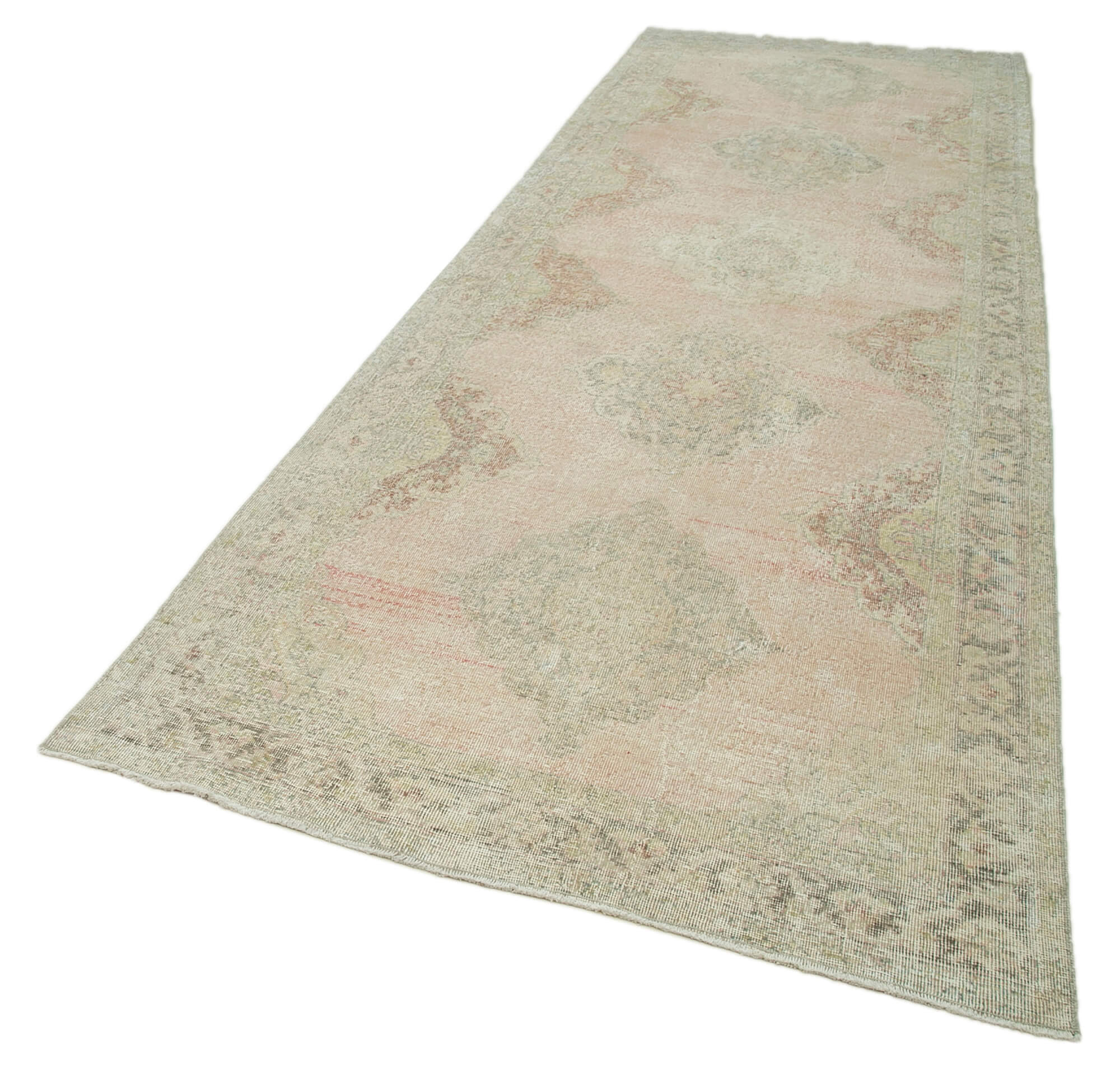 Zile Bej Eskitme Pamuk Yün El Dokuma Halısı 138x403 Agacan