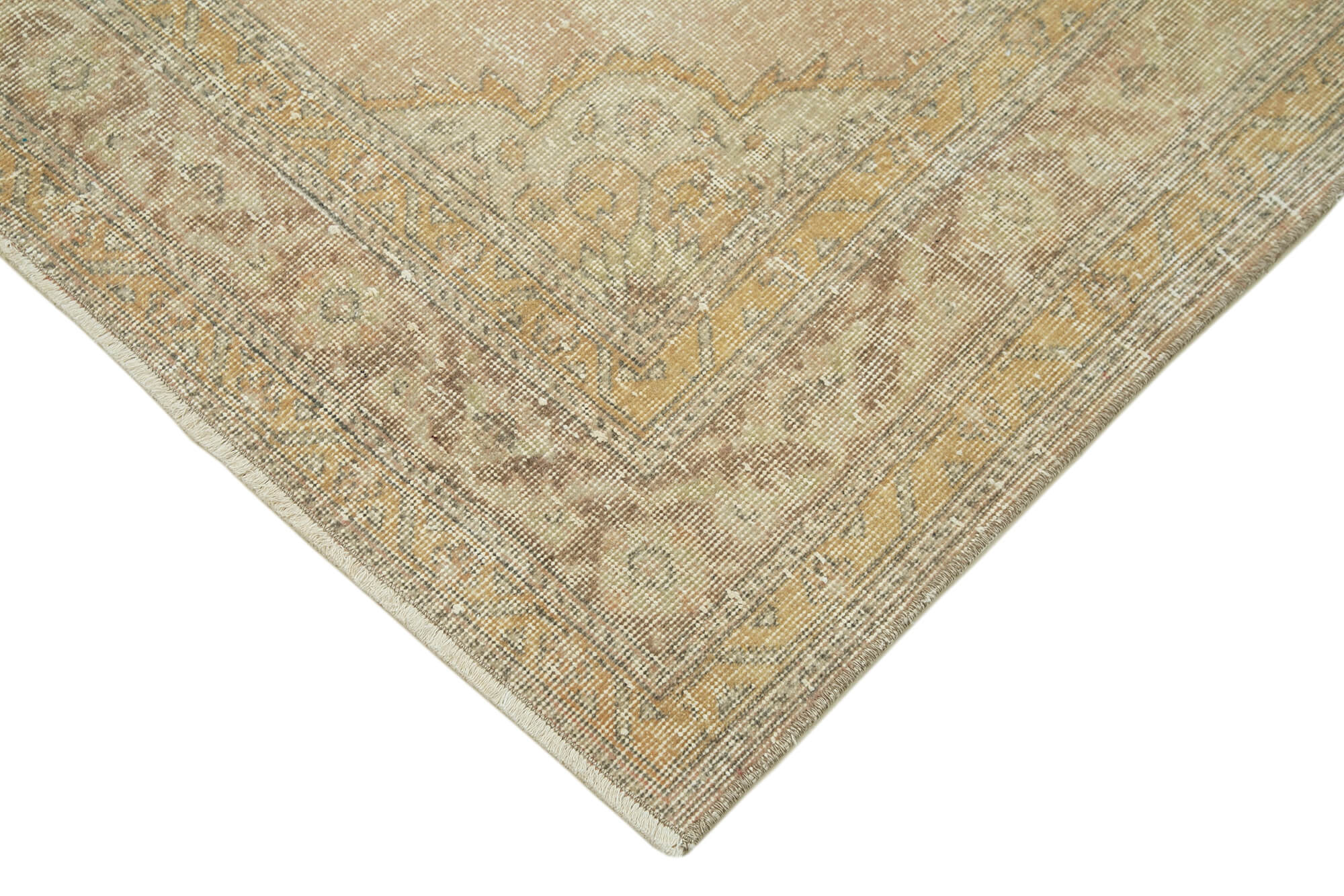 Zile Bej Eskitme Pamuk Yün El Dokuma Halısı 144x390 Agacan