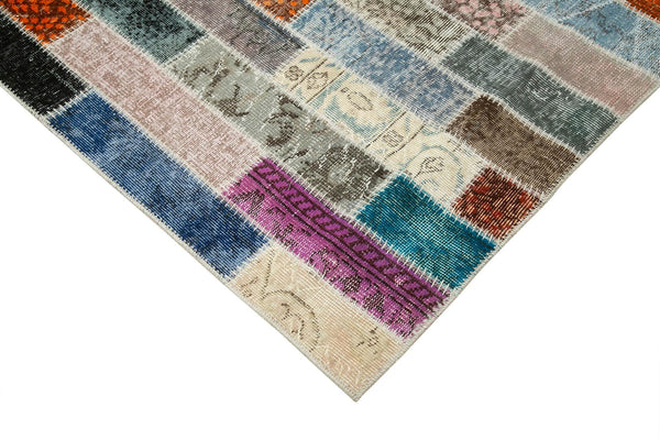 Kırk Yama Pembe Patchwork Pamuk Yün El Dokuma Halısı 303x400 Agacan