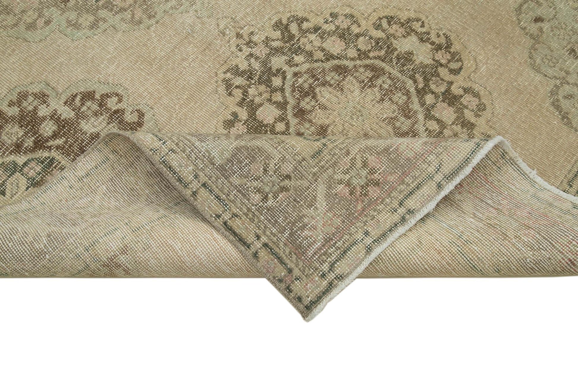 Zile Bej Eskitme Pamuk Yün El Dokuma Halısı 146x392 Agacan