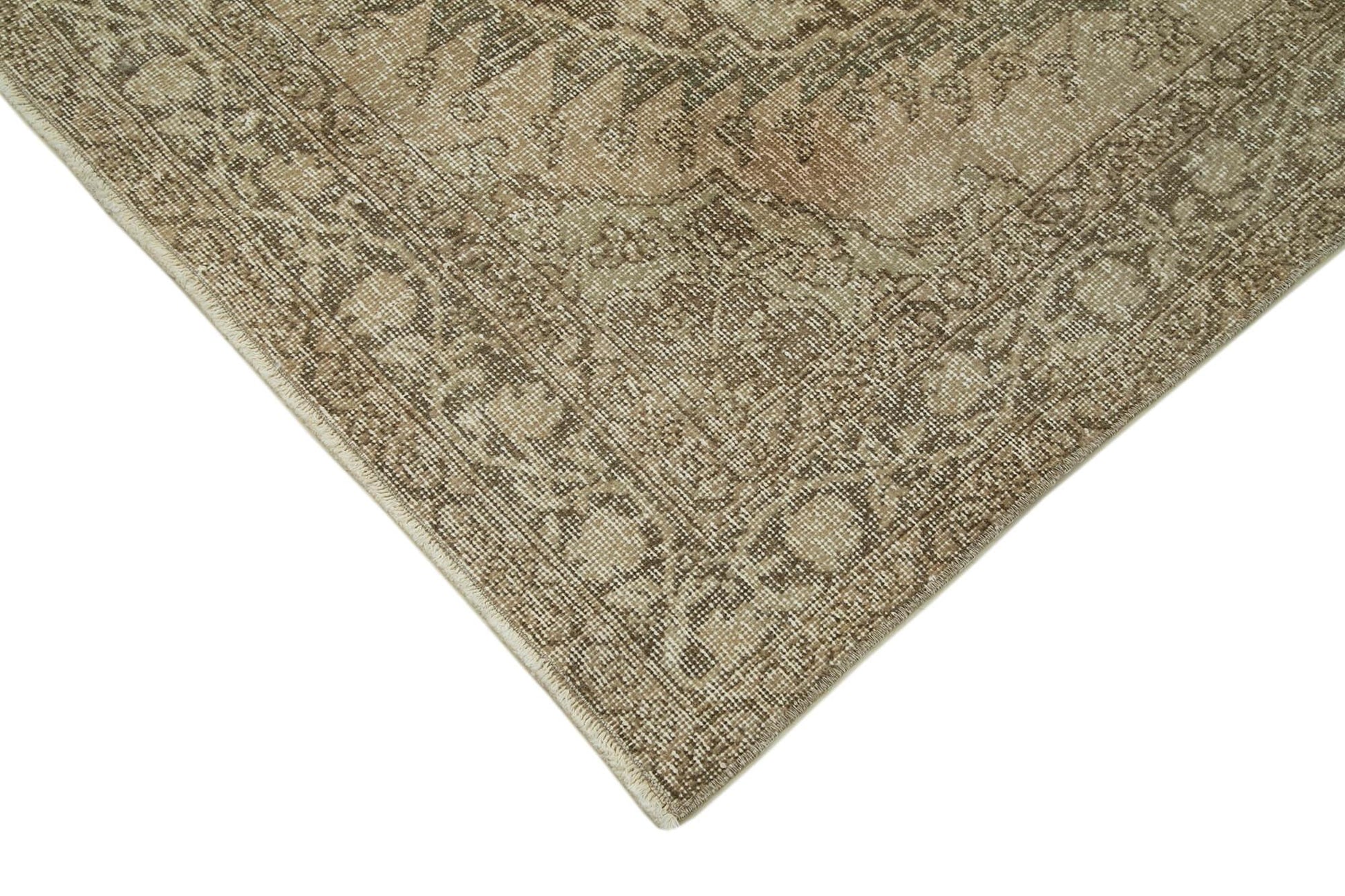 Zile Bej Eskitme Pamuk Yün El Dokuma Halısı 149x405 Agacan