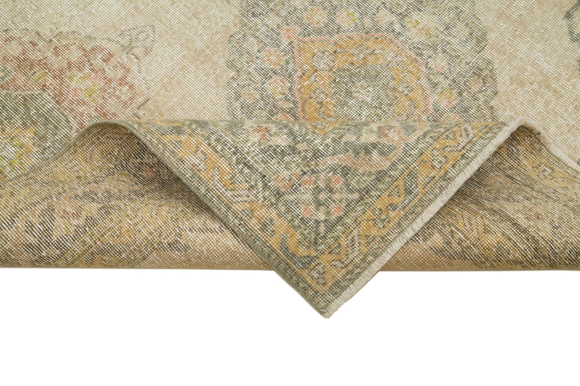 Zile Bej Eskitme Pamuk Yün El Dokuma Halısı 146x390 Agacan