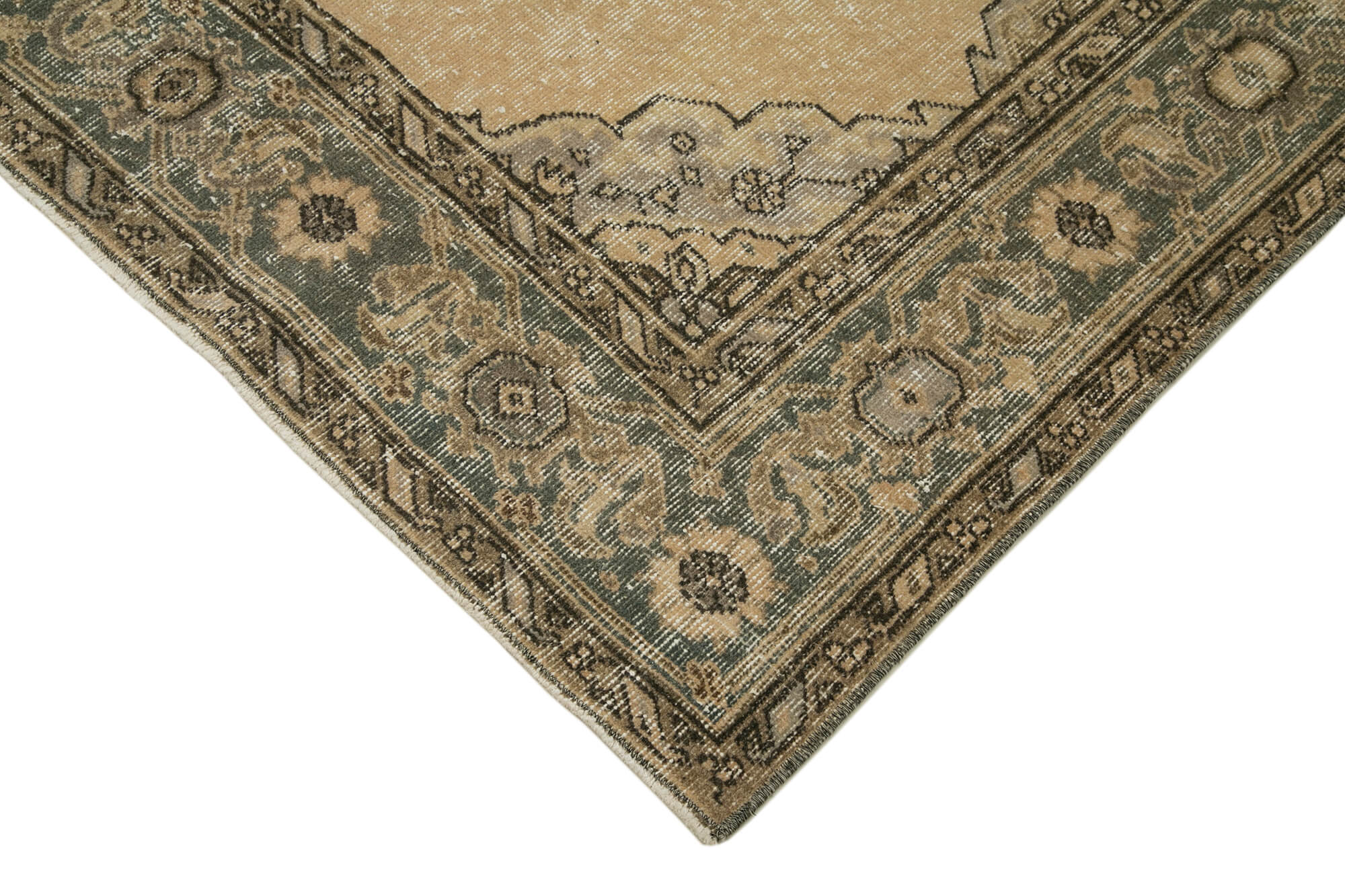 Zile Bej Eskitme Pamuk Yün El Dokuma Halısı 146x365 Agacan