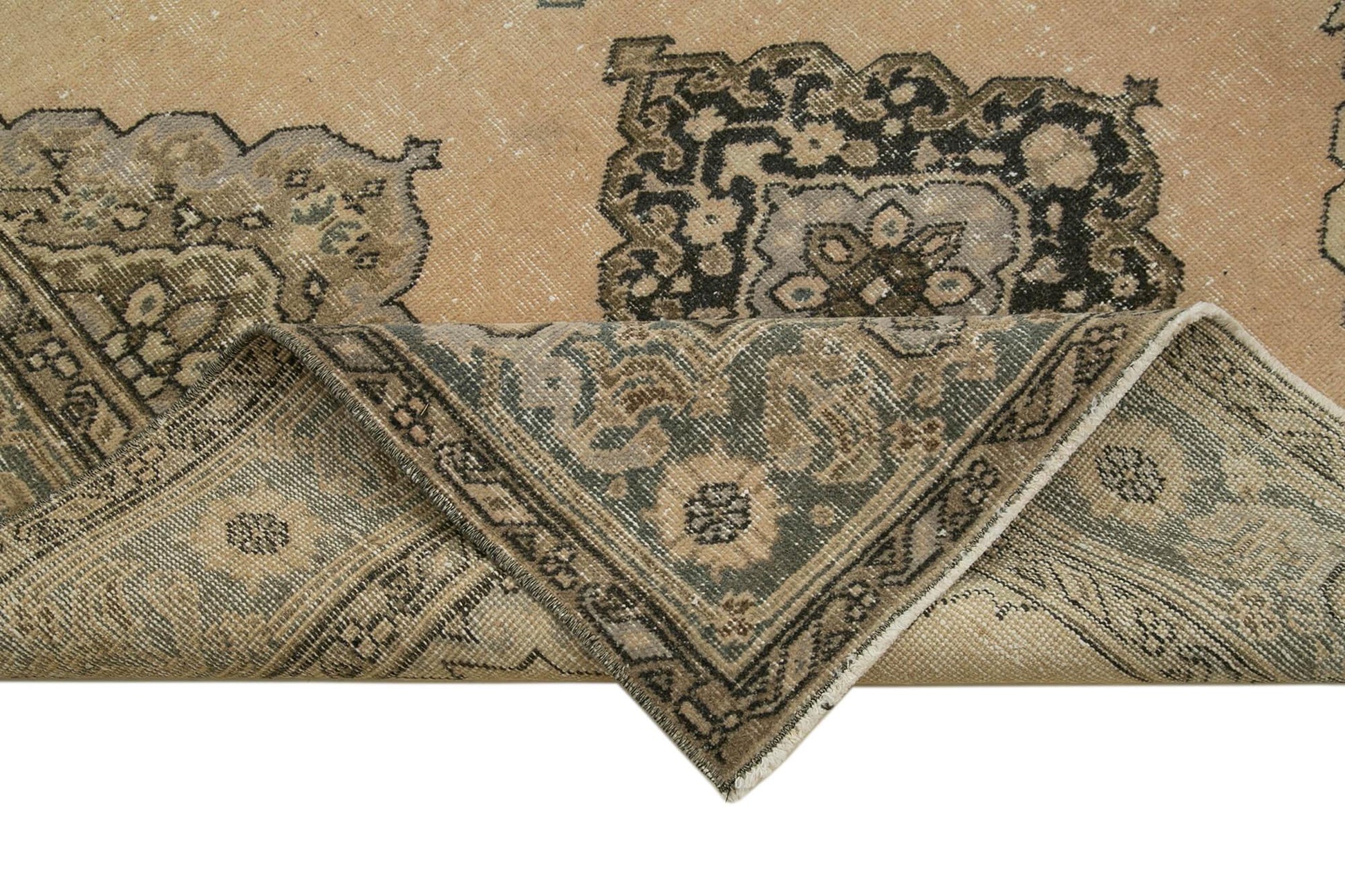 Zile Bej Eskitme Pamuk Yün El Dokuma Halısı 146x365 Agacan