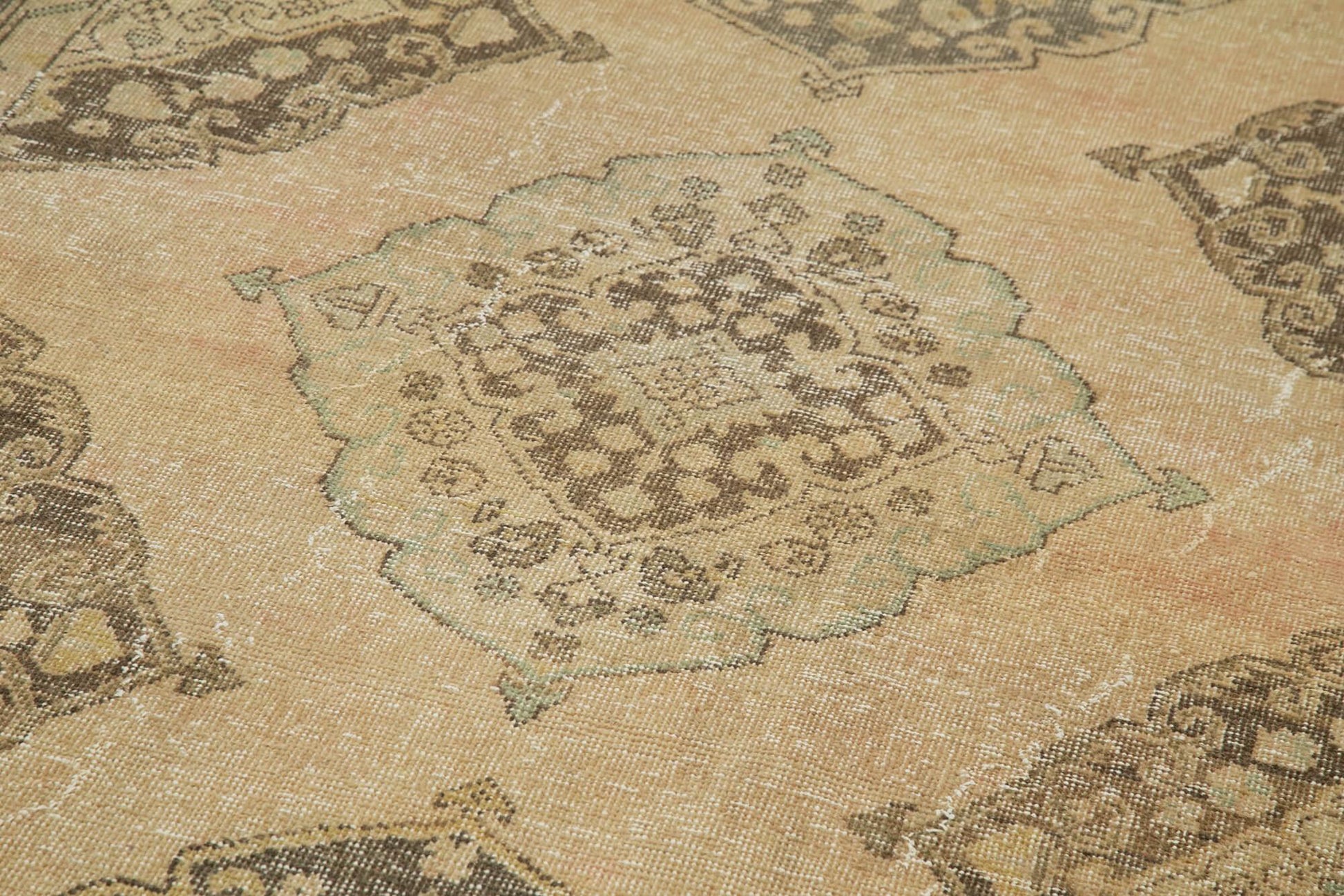 Zile Bej Eskitme Pamuk Yün El Dokuma Halısı 145x390 Agacan