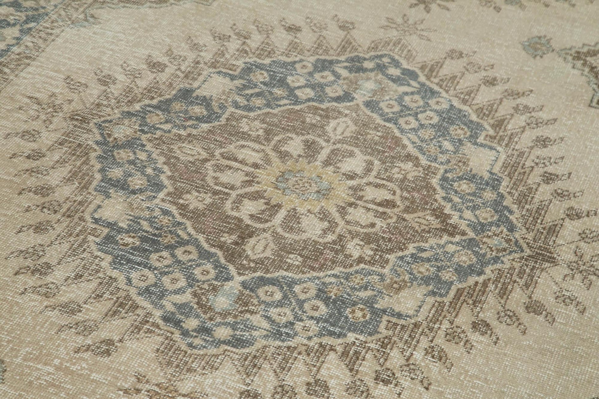 Zile Bej Eskitme Pamuk Yün El Dokuma Halısı 142x378 Agacan
