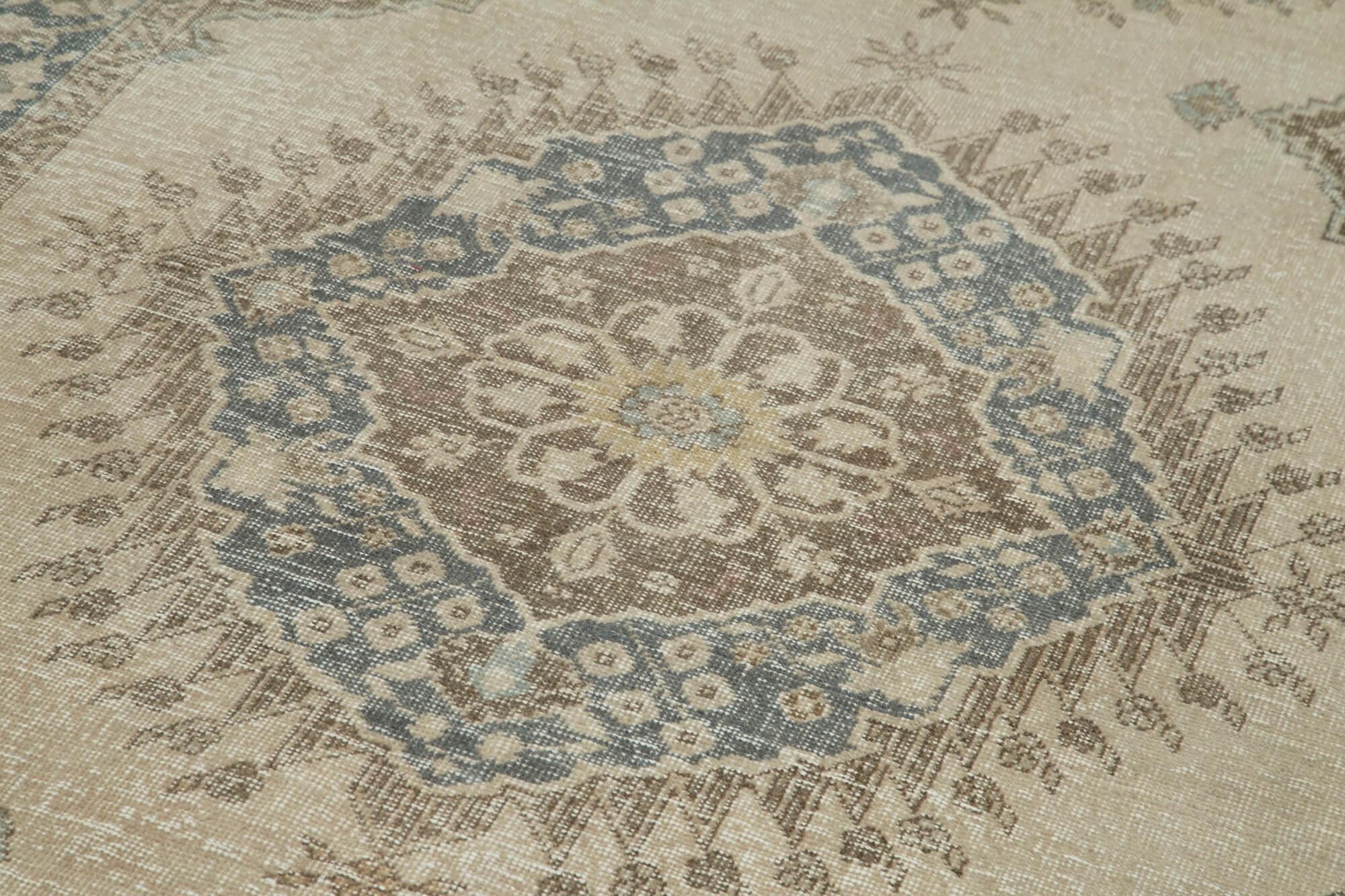 Zile Bej Eskitme Pamuk Yün El Dokuma Halısı 142x378 Agacan