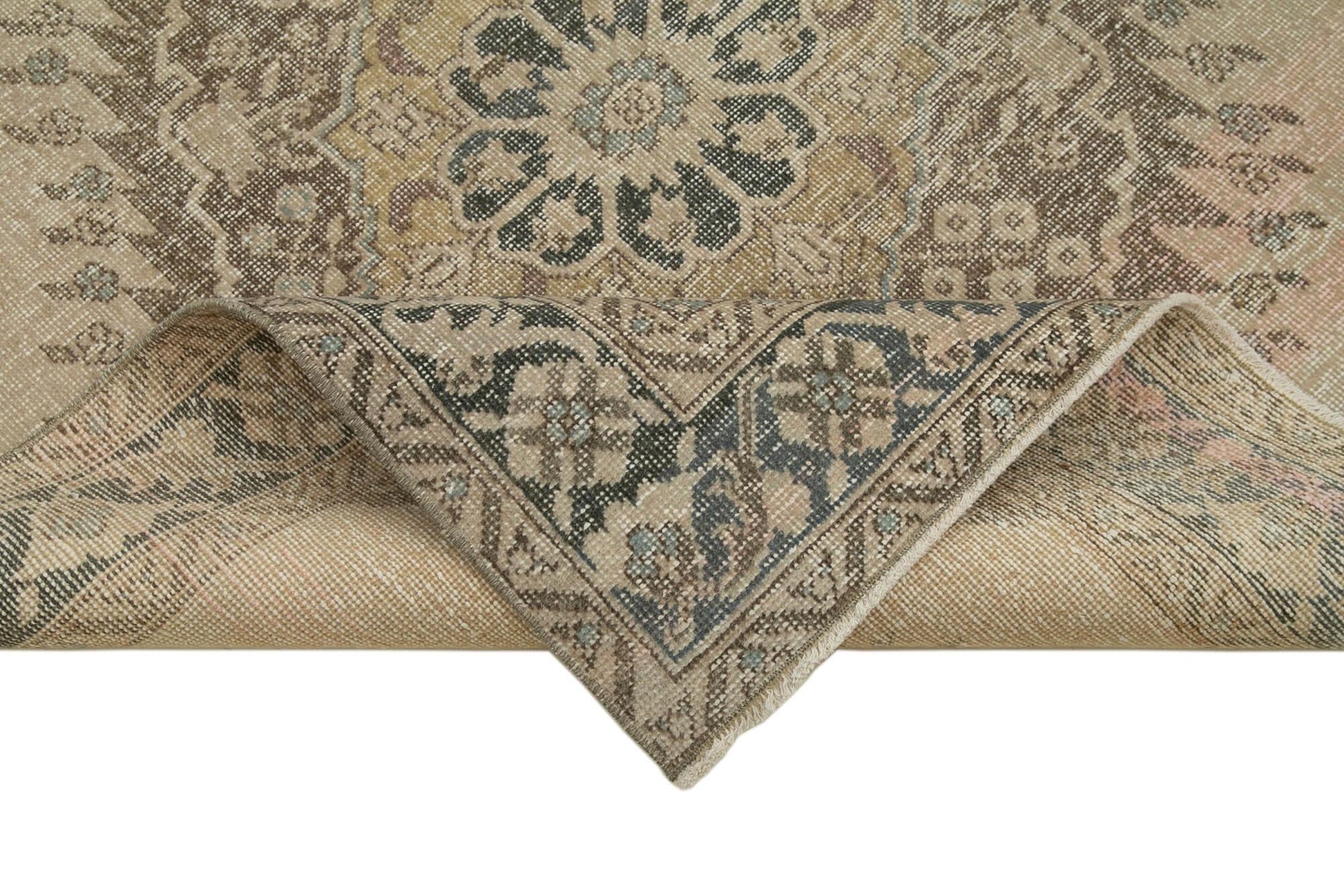 Zile Bej Eskitme Pamuk Yün El Dokuma Halısı 142x378 Agacan