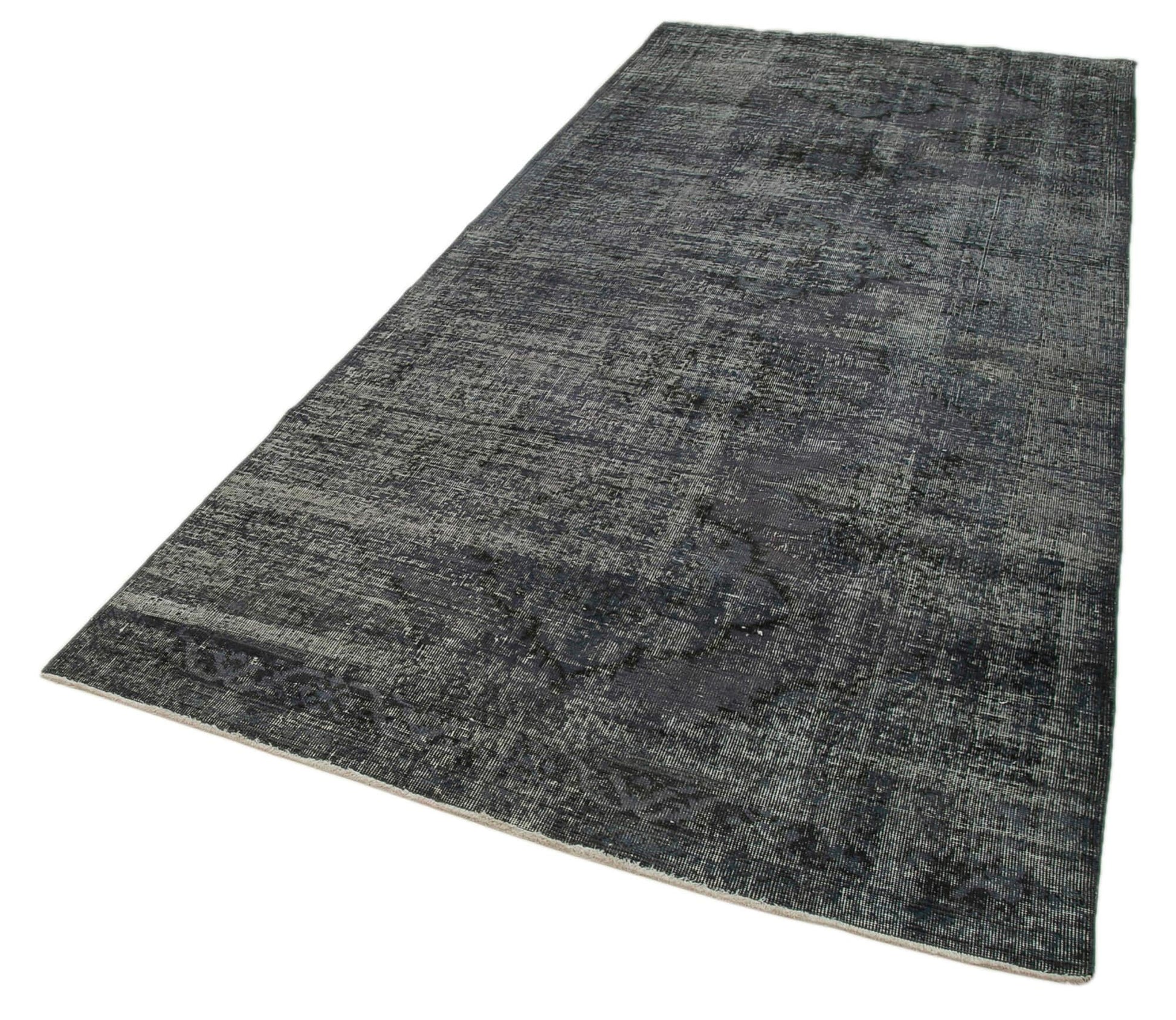 Zile Gri Eskitme Pamuk Yün El Dokuma Halısı 147x338 Agacan