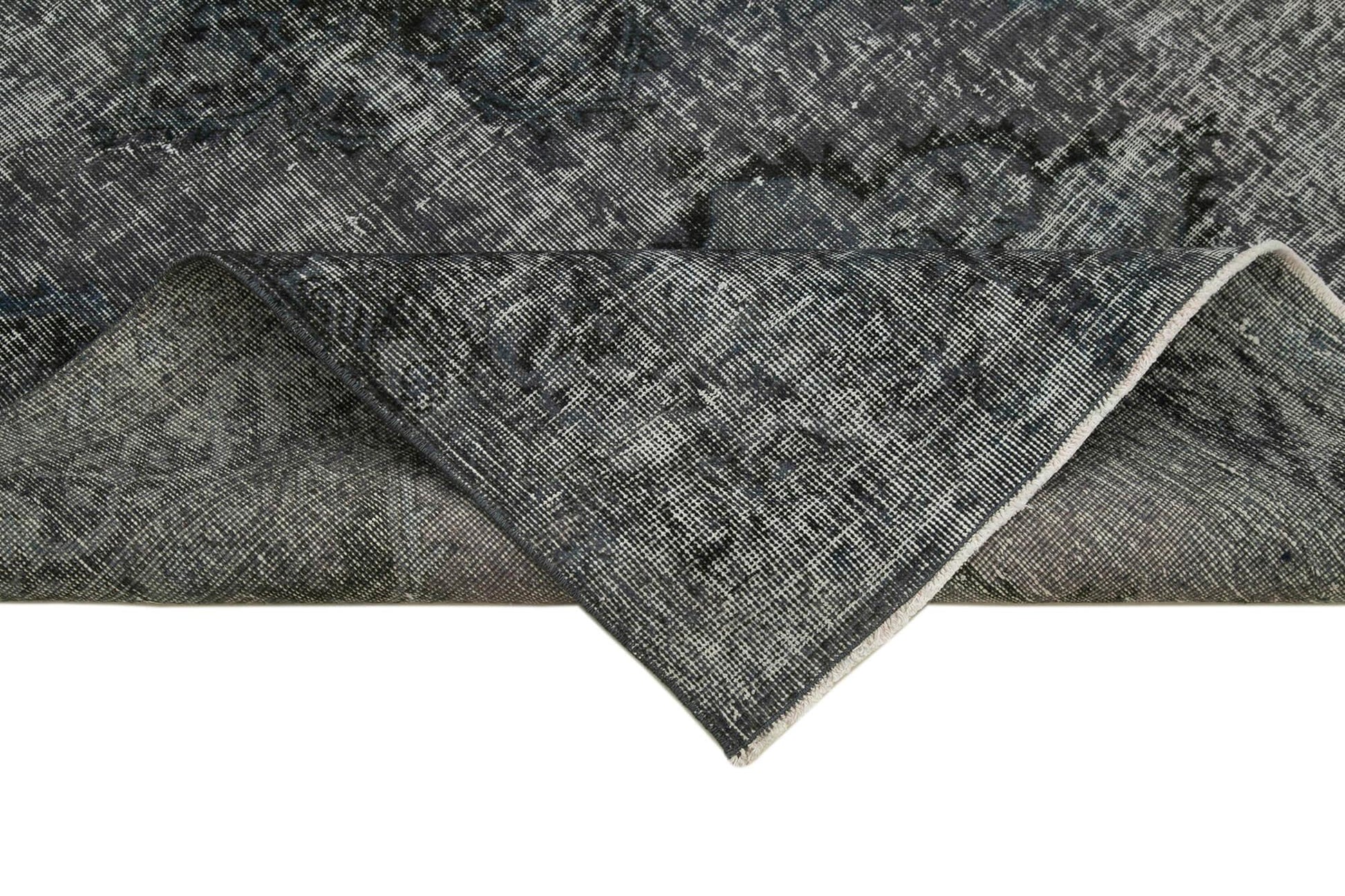 Zile Gri Eskitme Pamuk Yün El Dokuma Halısı 147x338 Agacan