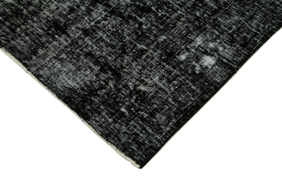 Schwarzer rutschfester Overdyed Vintage Läufer aus der Türkei 142x345 cm – im Flur