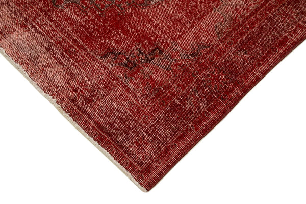 Zile Kırmızı Eskitme Pamuk Yün El Dokuma Halısı 138x374 Agacan