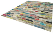 Kırk Yama Pembe Patchwork Pamuk Yün El Dokuma Halısı 303x408 Agacan