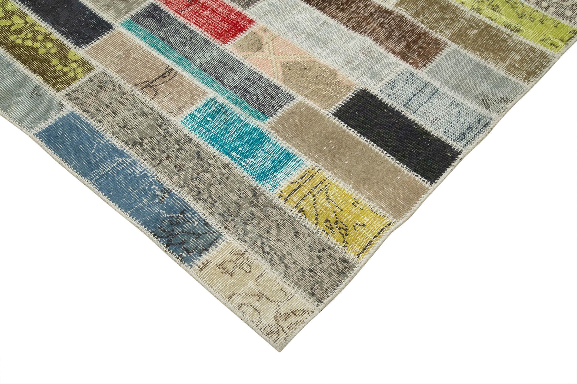 Kırk Yama Pembe Patchwork Pamuk Yün El Dokuma Halısı 303x408 Agacan