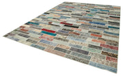 Kırk Yama Pembe Patchwork Pamuk Yün El Dokuma Halısı 300x405 Agacan