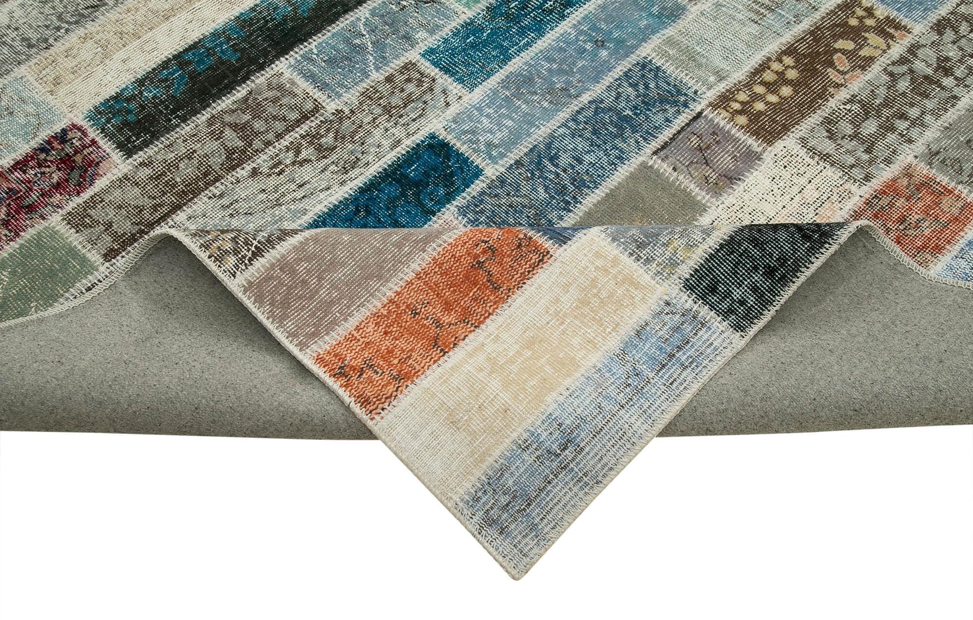 Kırk Yama Pembe Patchwork Pamuk Yün El Dokuma Halısı 300x405 Agacan