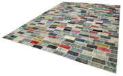 Kırk Yama Pembe Patchwork Pamuk Yün El Dokuma Halısı 306x412 Agacan