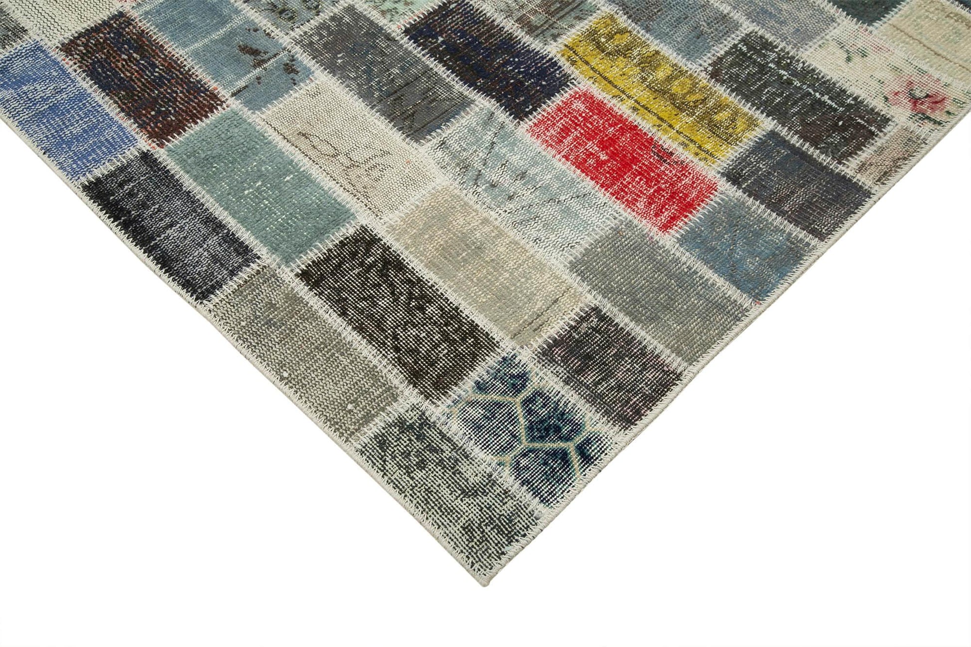 Kırk Yama Pembe Patchwork Pamuk Yün El Dokuma Halısı 306x412 Agacan
