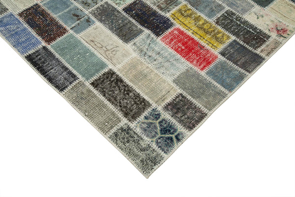 Kırk Yama Pembe Patchwork Pamuk Yün El Dokuma Halısı 306x412 Agacan
