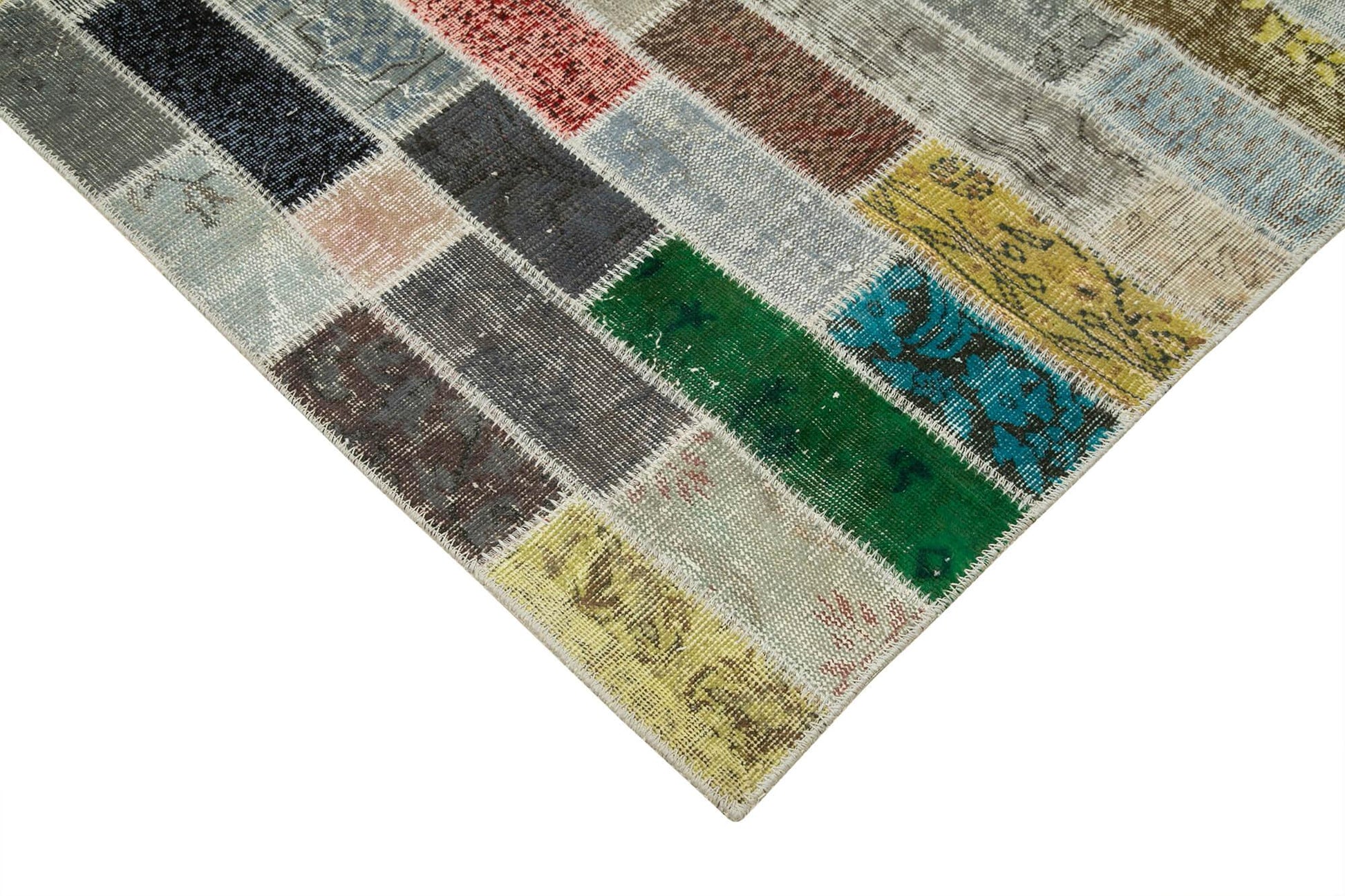 Kırk Yama Pembe Patchwork Pamuk Yün El Dokuma Halısı 300x387 Agacan