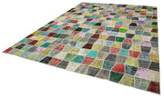 Kırk Yama Pembe Patchwork Pamuk Yün El Dokuma Halısı 306x403 Agacan